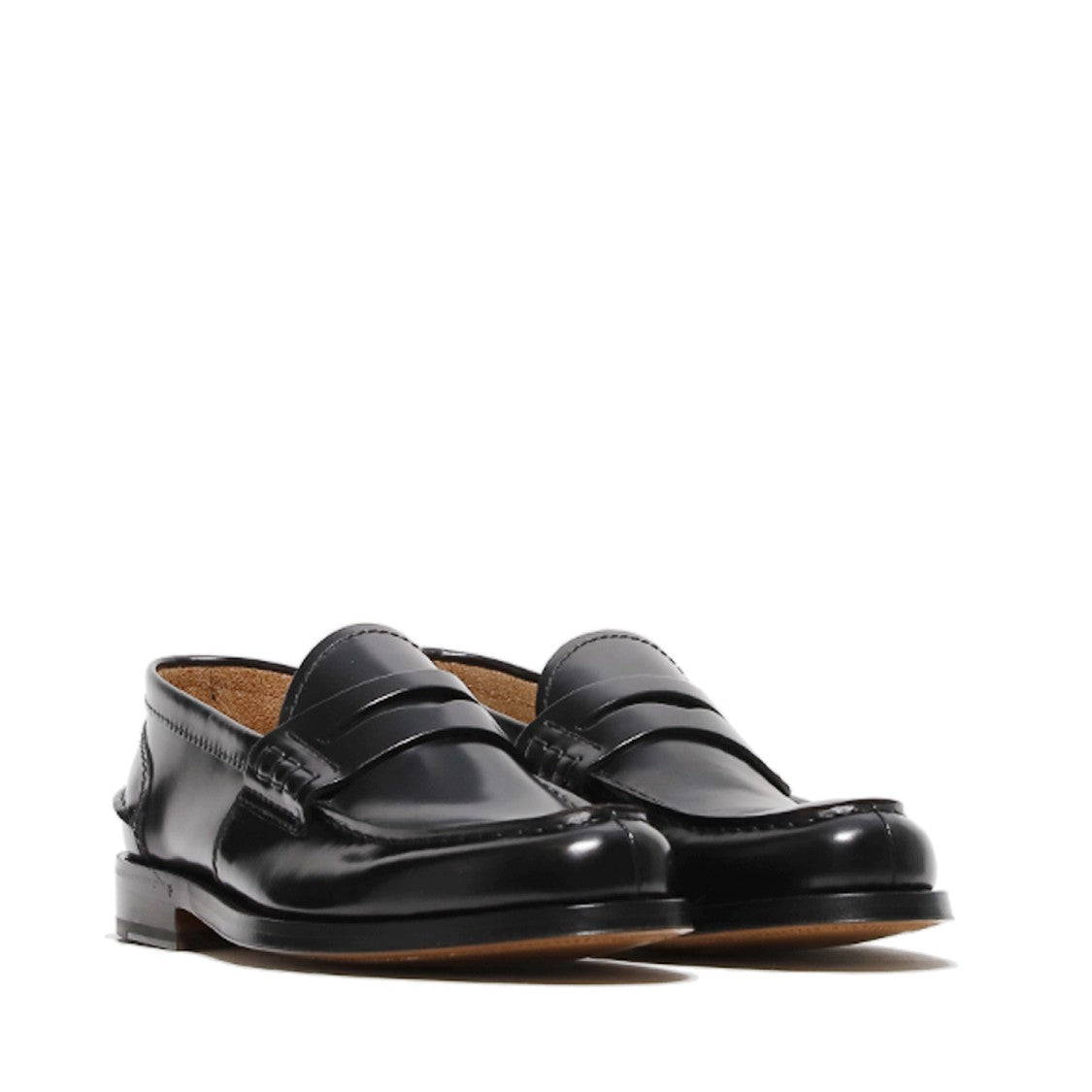 Green George Moccasin In Black Brushed Calfskin With Mask