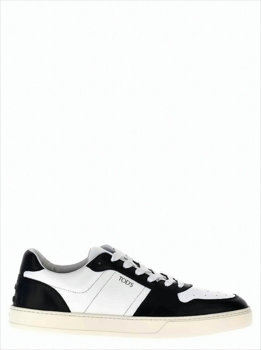 Tod's Low-Top Leather Sneakers With Color Block Design
