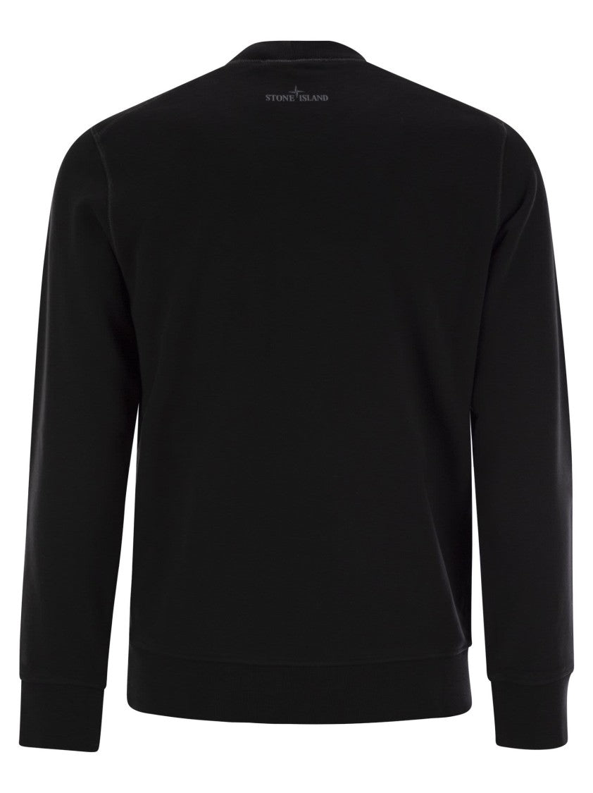Stone Island Crew-Neck Sweatshirt With Optical Three