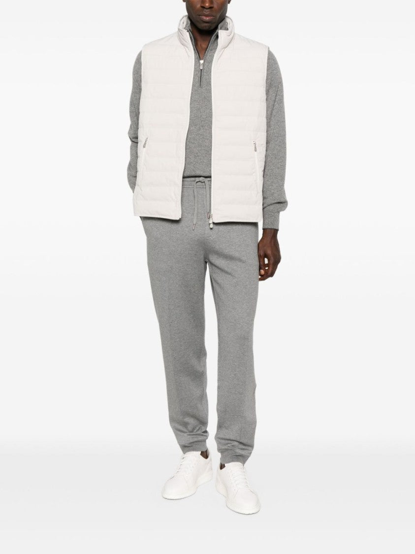 Brunello Cucinelli Quilted Sleeveless Vest With High Stand Collar And Minimalist Design