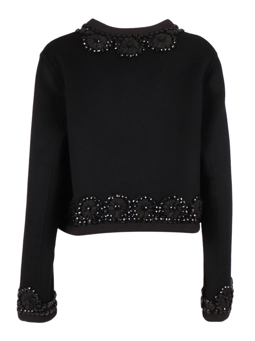 P.A.R.O.S.H. Tailored Embroidered Wool Jacket With Classic Collar