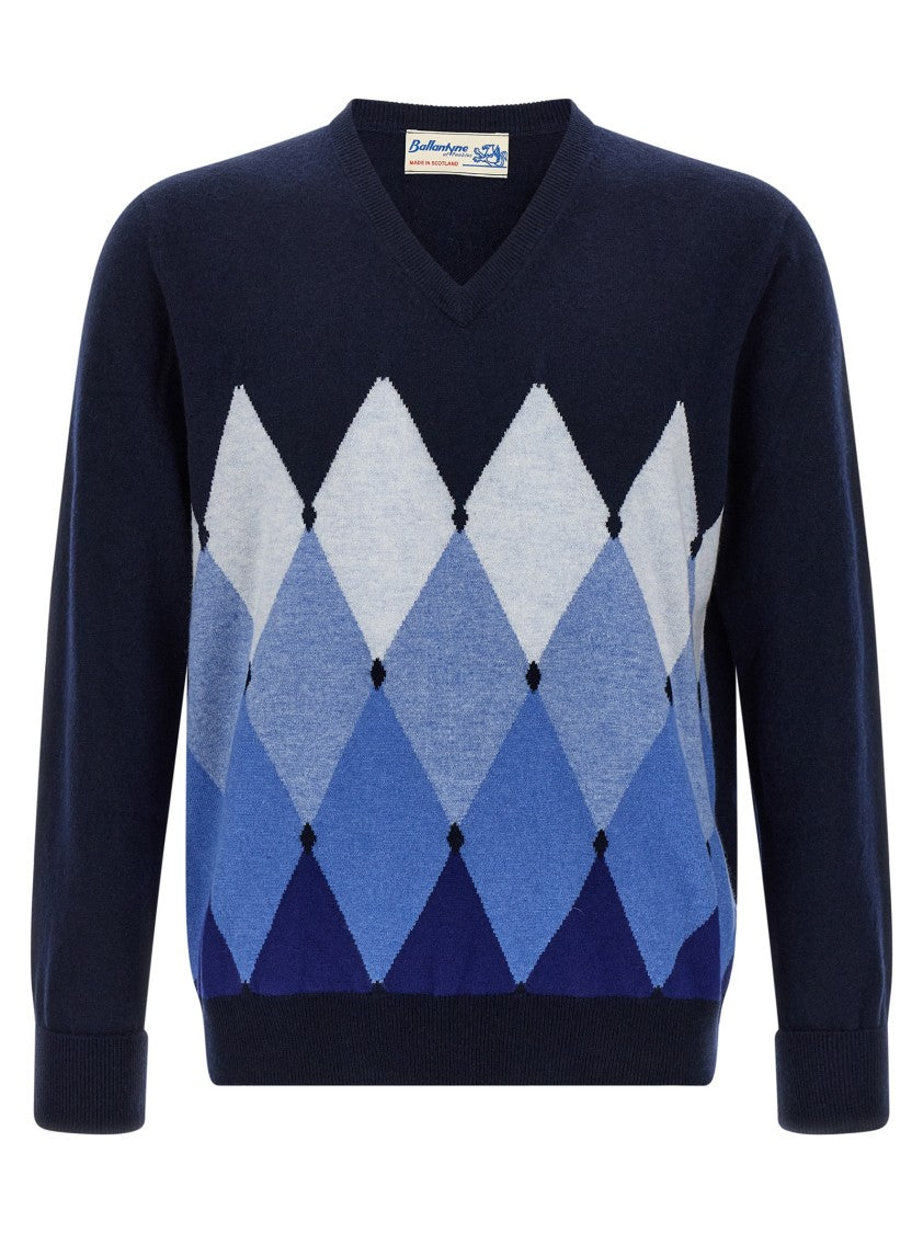Ballantyne Argyle Pattern Sweater