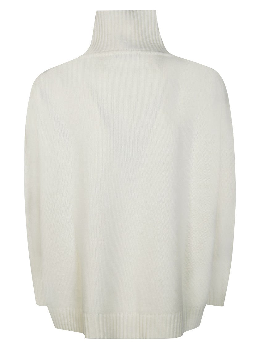 Max Mara High-Neck Knit Sweater With Ribbed Texture