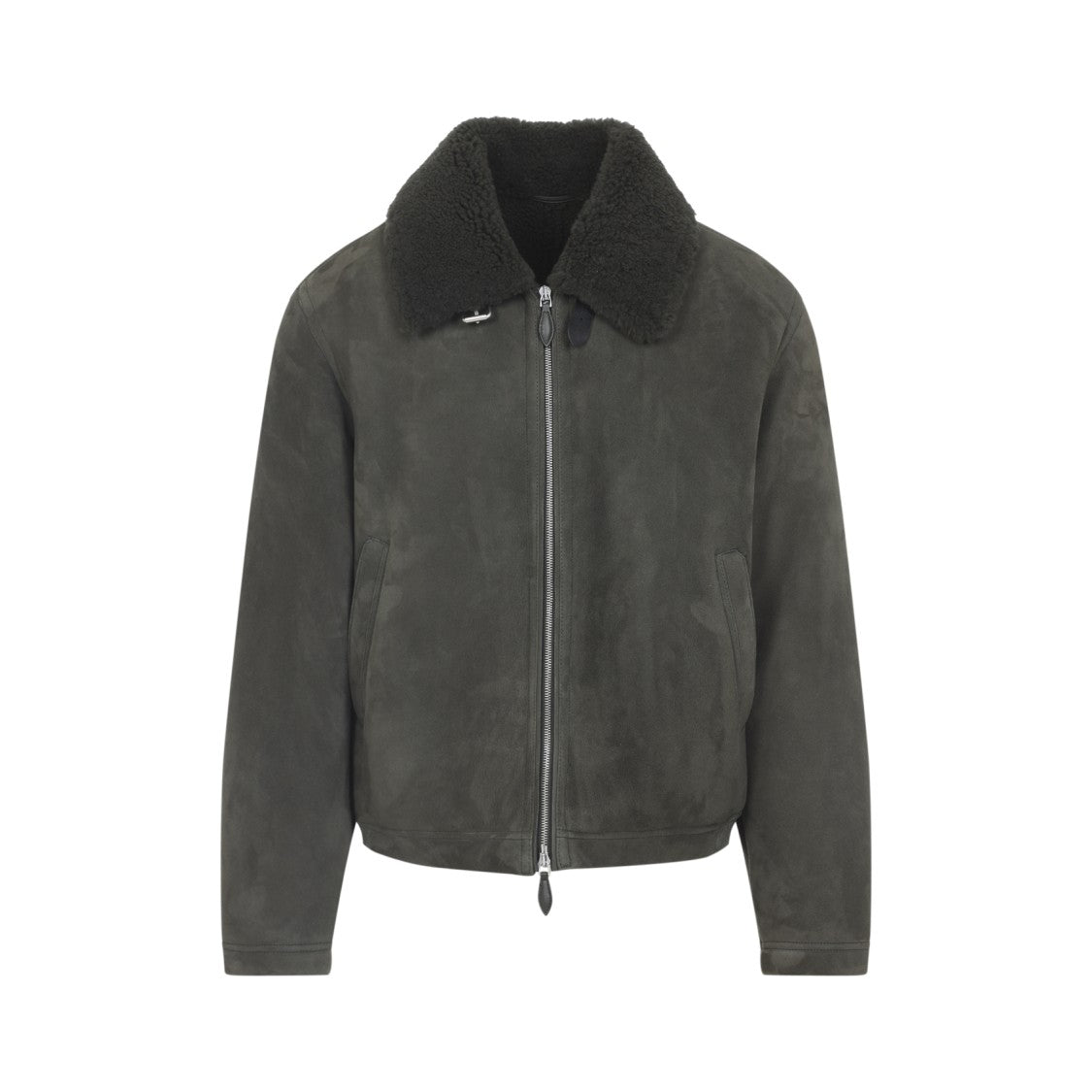 Berluti Dark Green Suede Lamb Leather Jacket