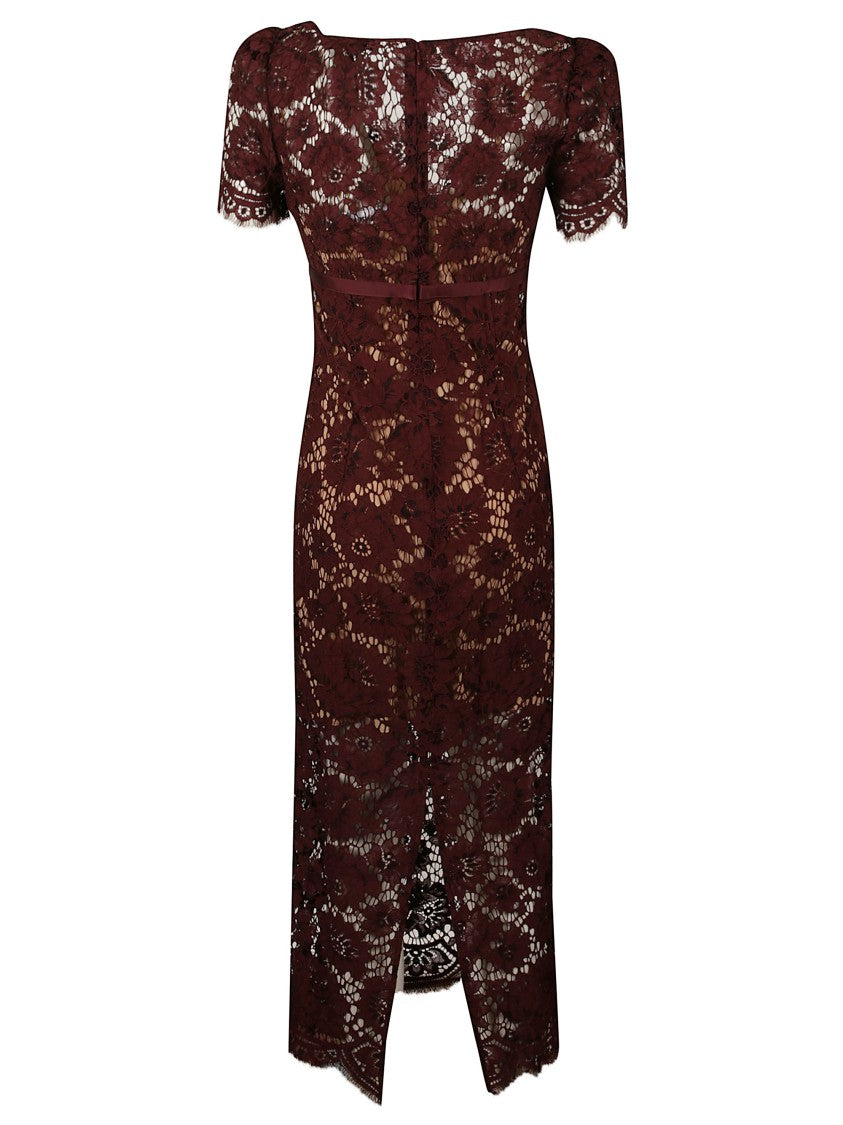 Self-Portrait Floral Lace Midi Dress