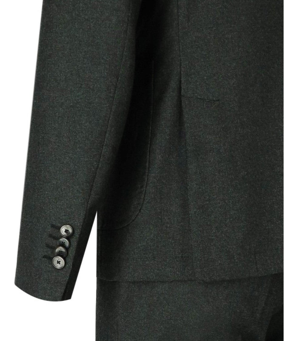 Manuel Ritz Dark Green Tailored Suit With Wide Lapel And Slim Fit Trousers