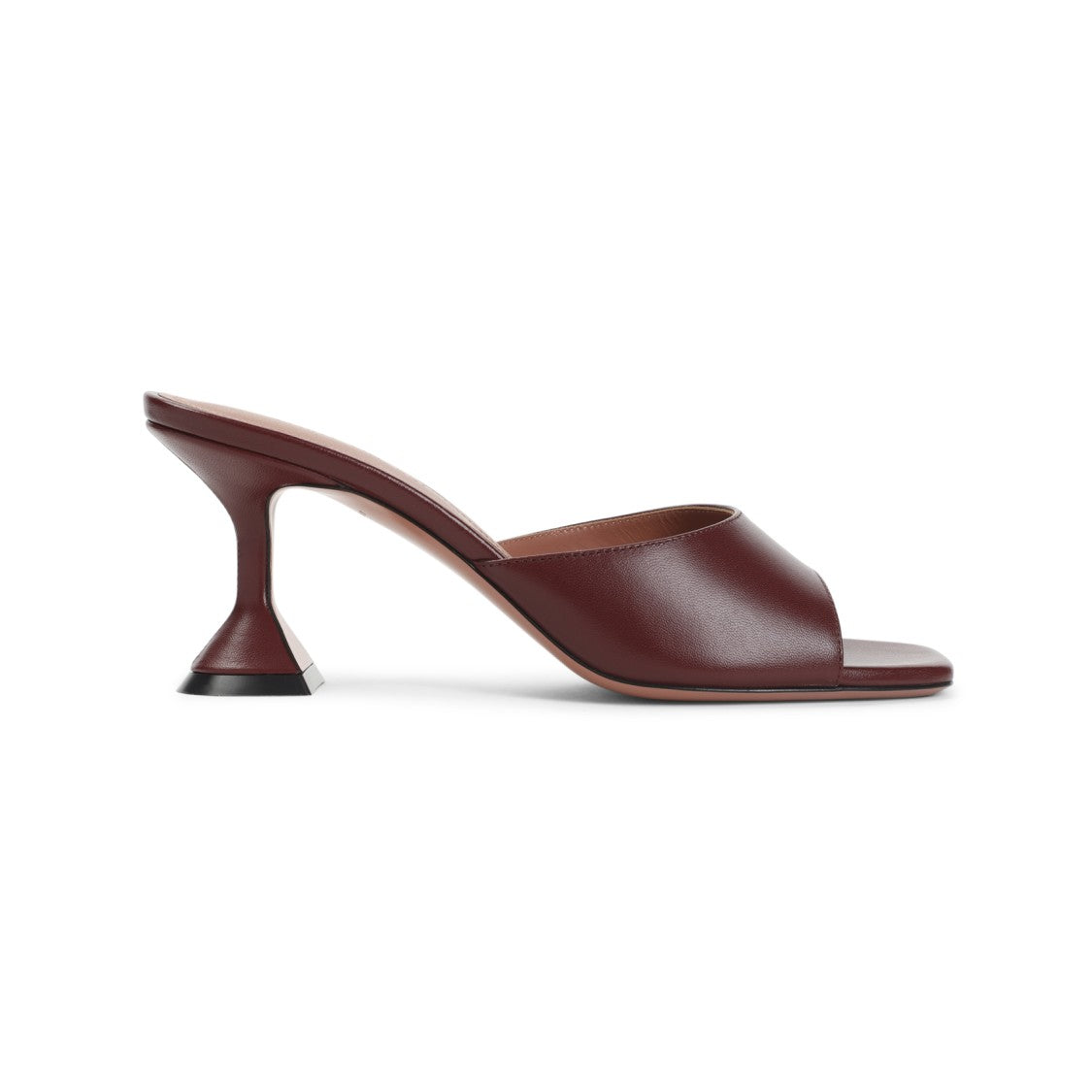 Amina Muaddi Wine Red Nappa Leather Lupita 70 Slippers
