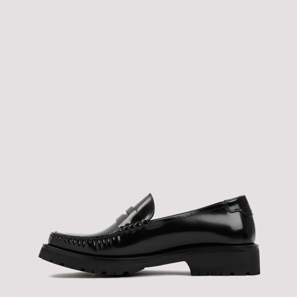 Saint Laurent Brushed Leather Loafers With Ysl Emblem