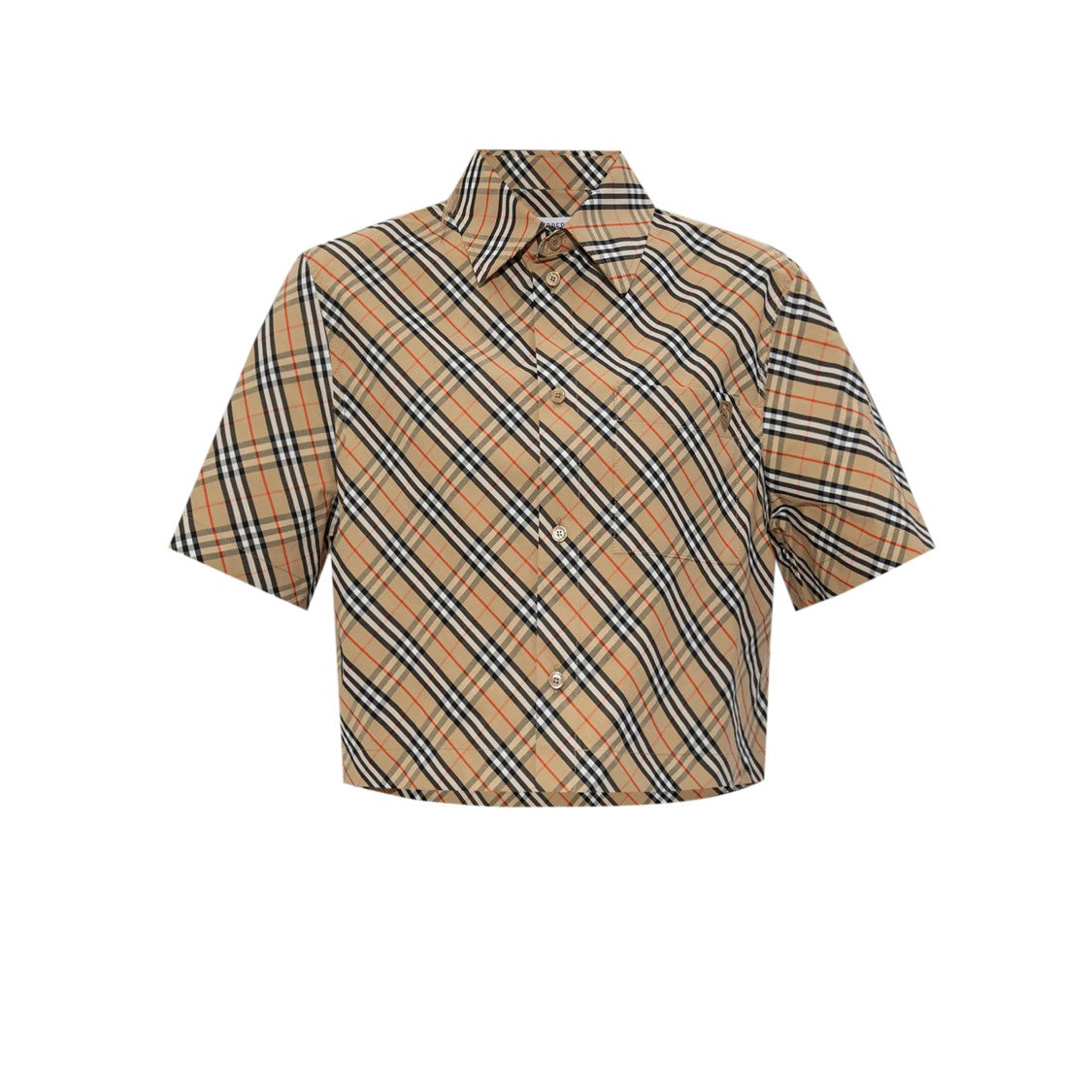 Burberry Cropped Classic Plaid Shirt In Rich B9368 Hue