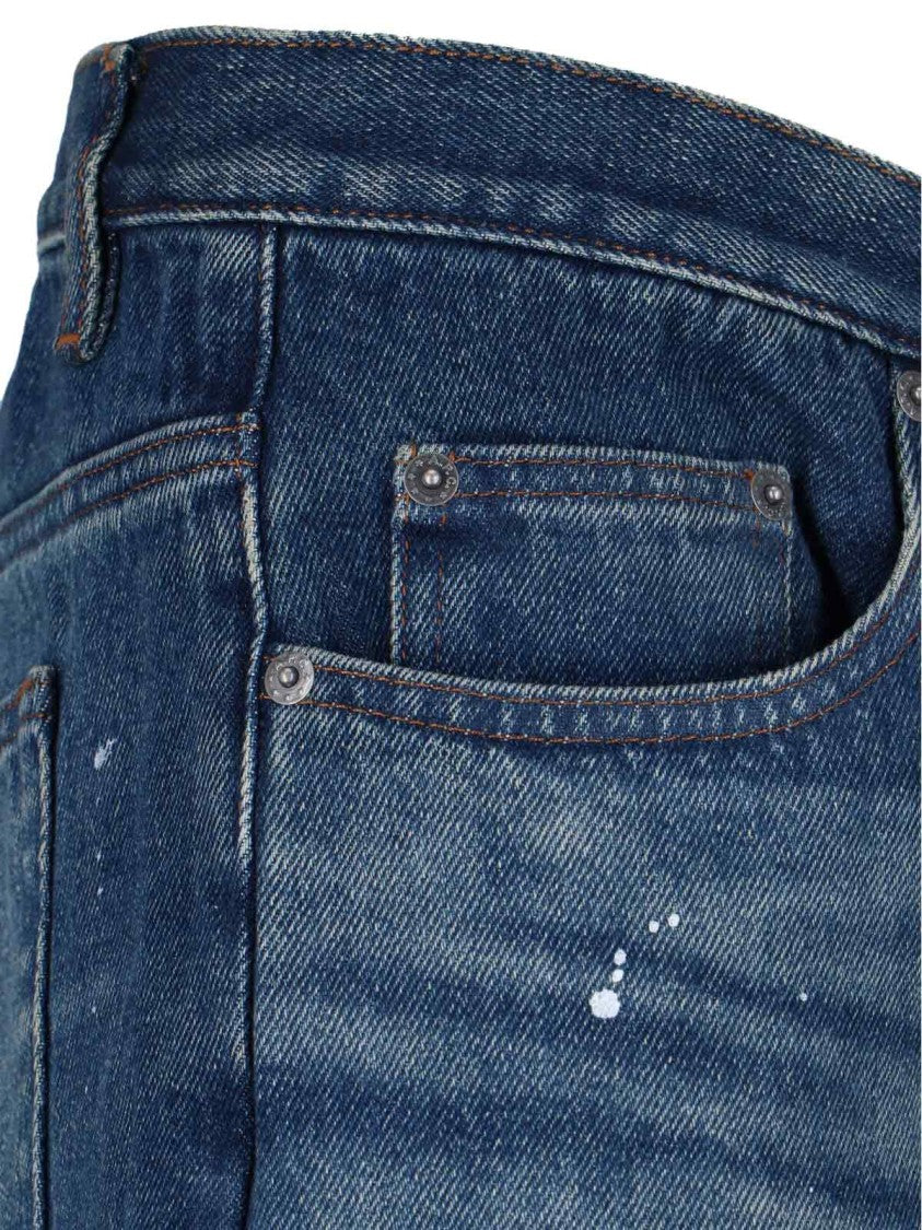 A.P.C. Distressed Jeans With White Paint – Blue