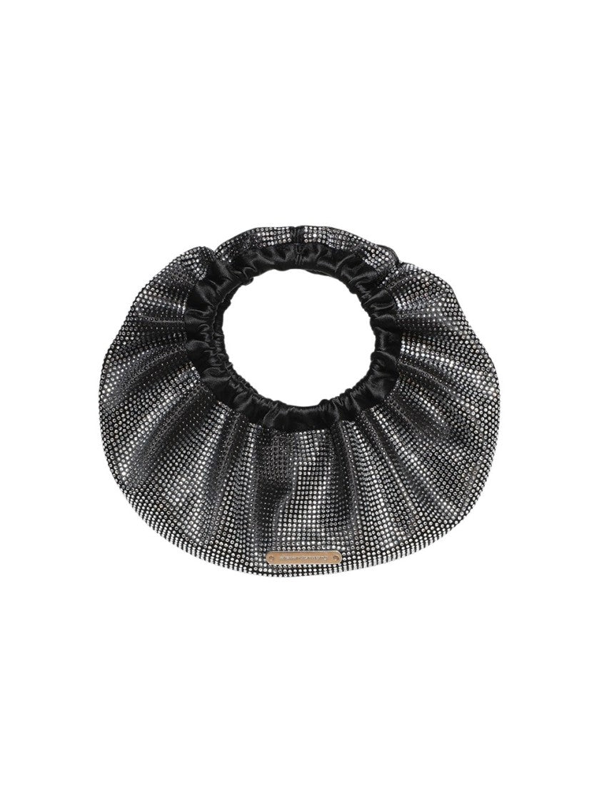 Alexander Wang Crescent Mini Bag In Distressed Crystal Hotfix