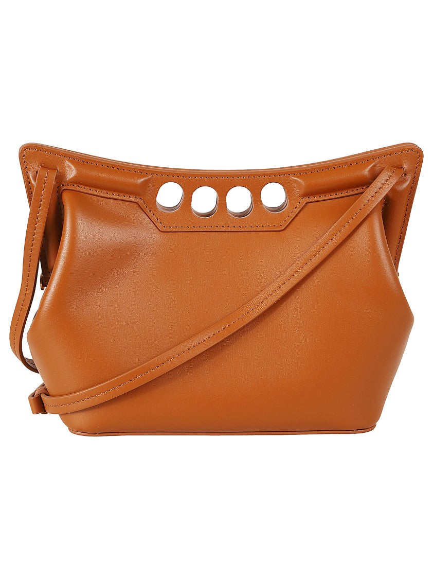 Alexander Mcqueen Structured Leather Bag With Unique Cut-Out Handle