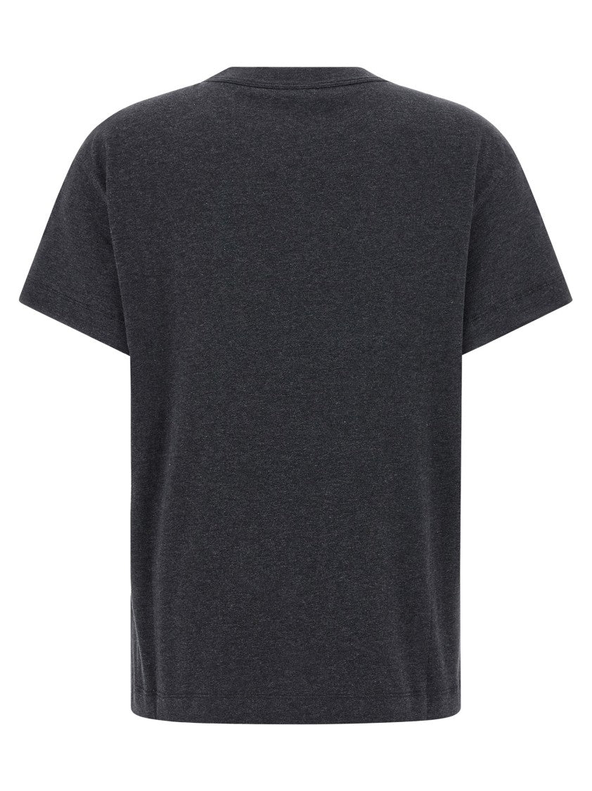 Brunello Cucinelli 'Dazzling Chalk Stripe Embroidery' T-Shirt