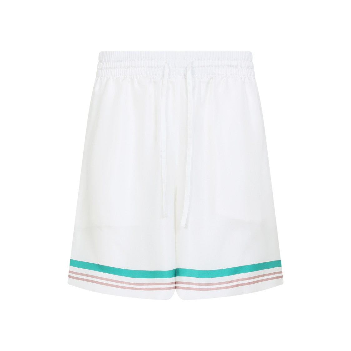 Casablanca Drawstring White Silk Shorts