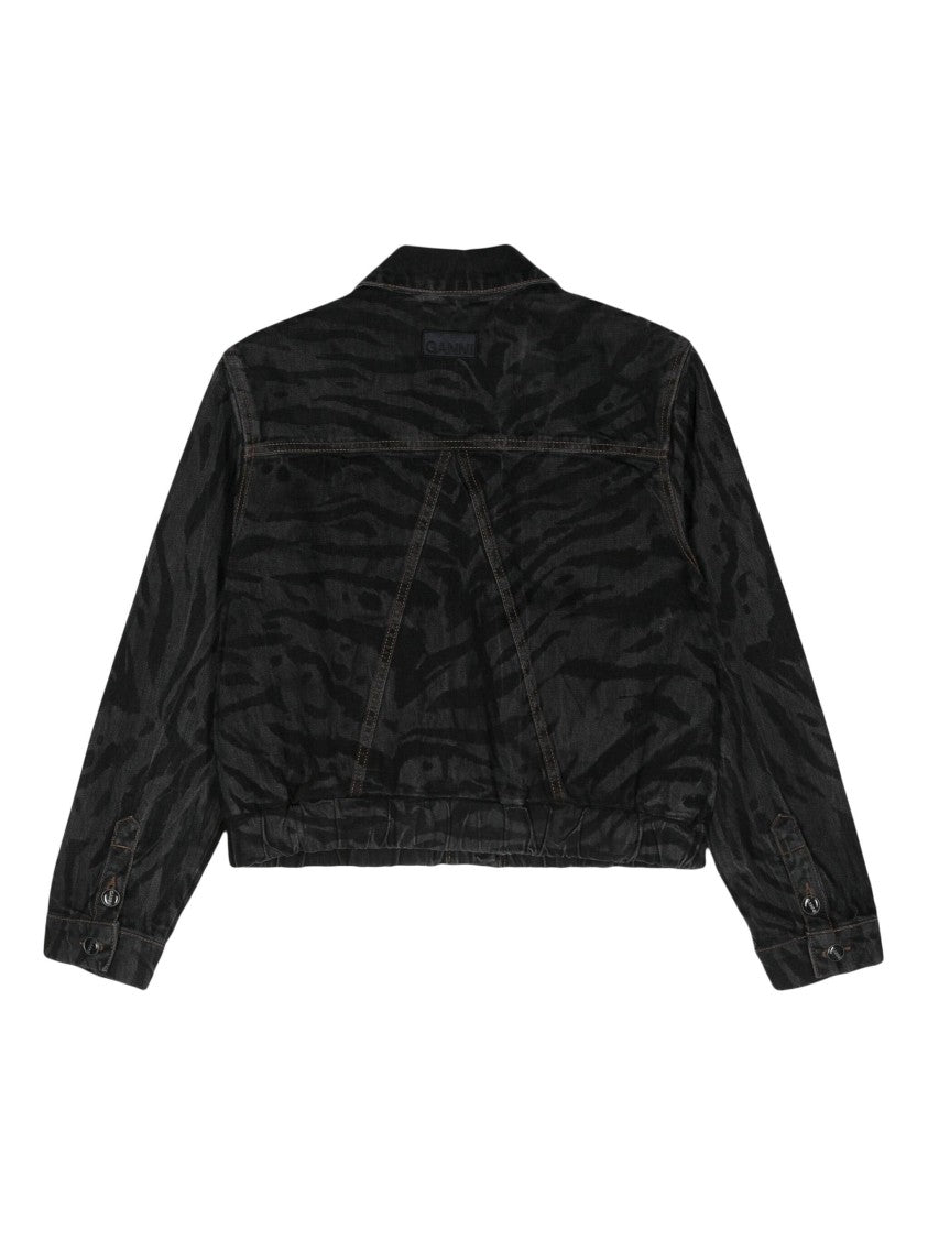 Ganni Lazer Denim Bomber Jacket