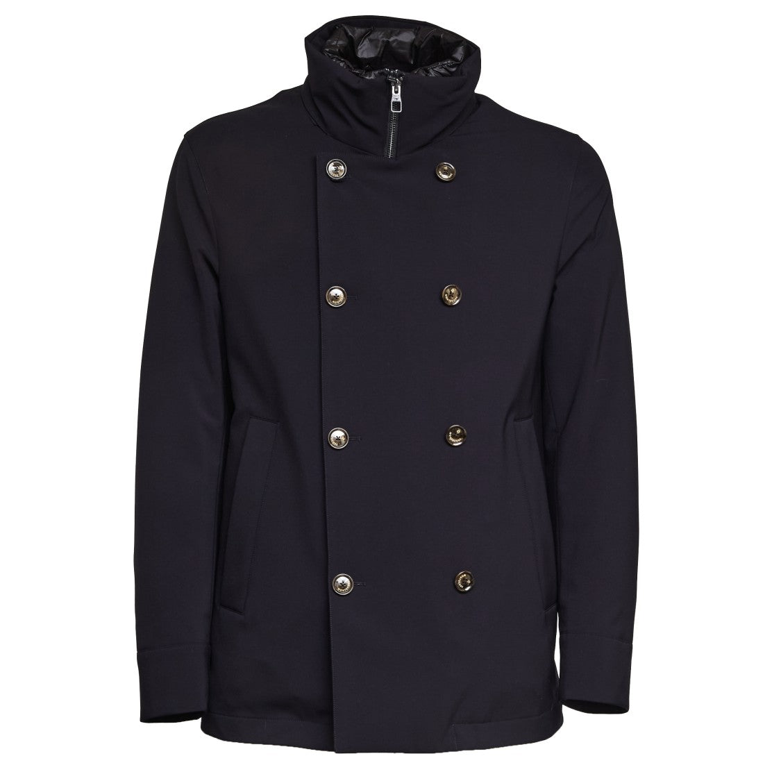 Montecore Technical Aero Twill Double-Breasted Peacoat