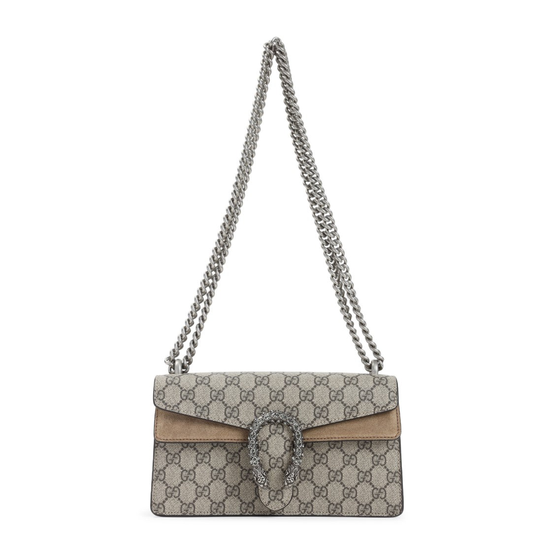 Gucci Nude Monogram Shoulder Bag With Crystal Clasp