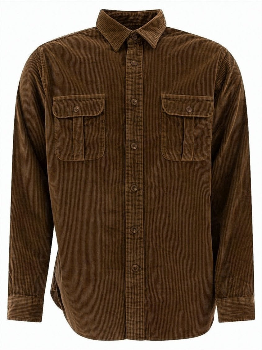 Polo Ralph Lauren Corduroy Long-Sleeve Shirt With Classic Collar And Flap Pockets
