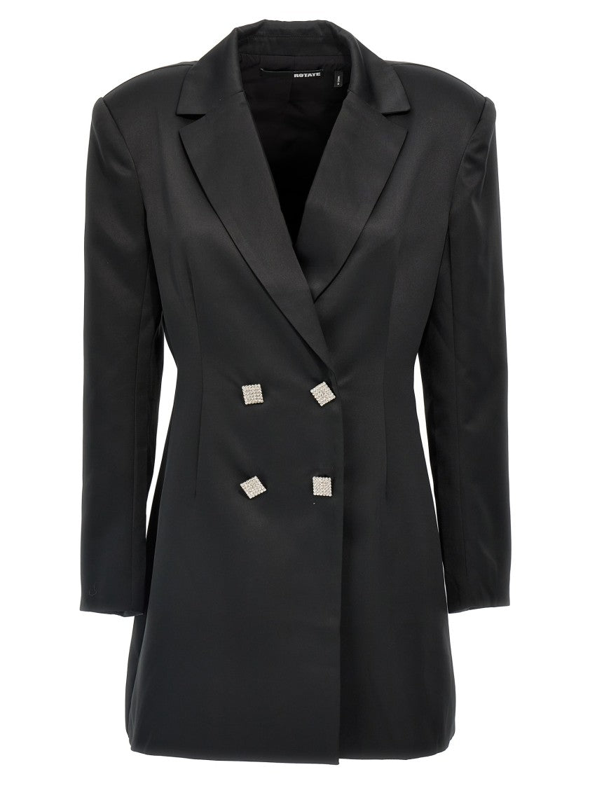 Rotate Birger Christensen Double-Breasted Satin Mini Blazer Dress