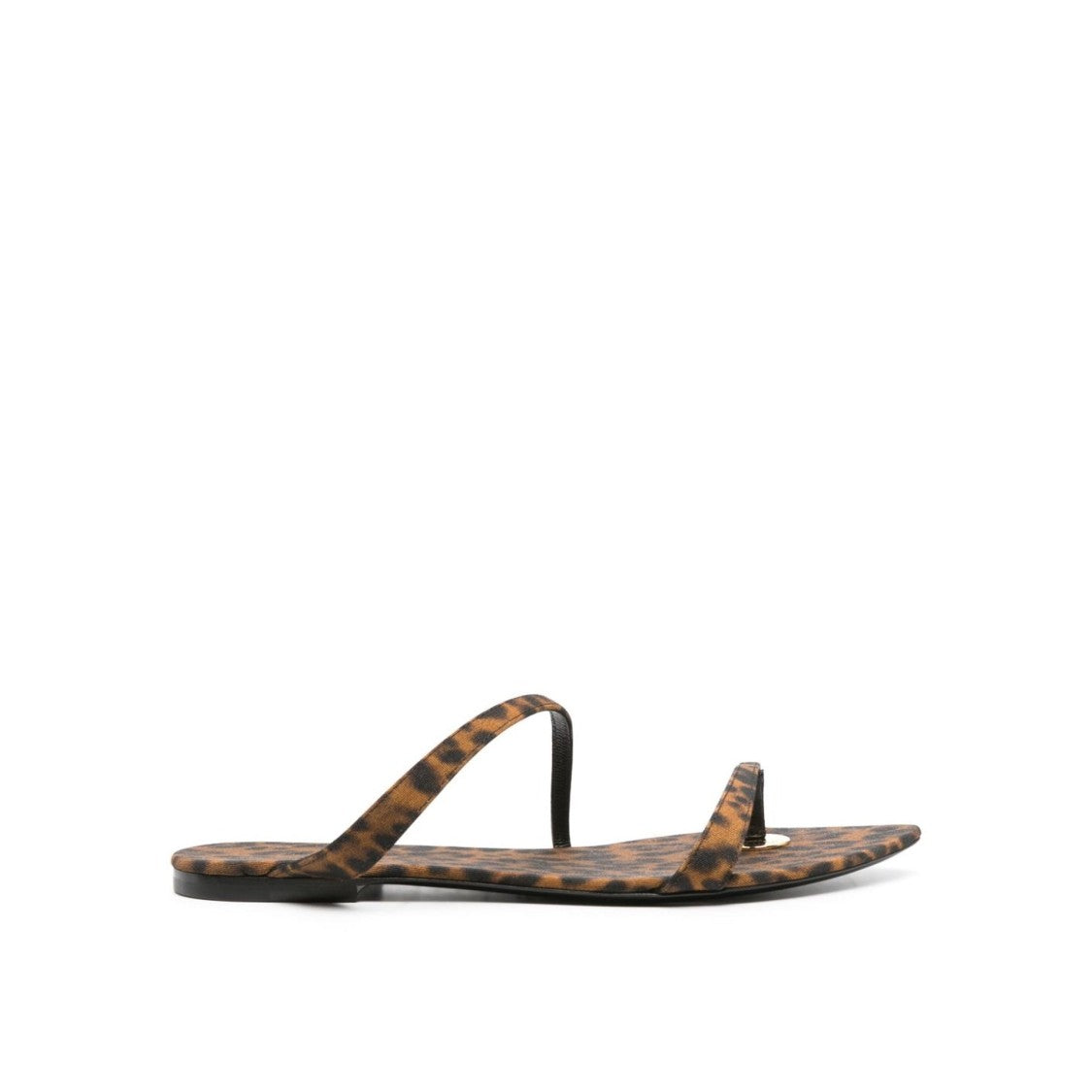 Saint Laurent Pointed Toe Leopard Print Flat Sandals