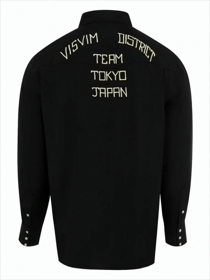 Visvim Long-Sleeve Western Shirt With Pointed Yokes And Subtle Embroidery