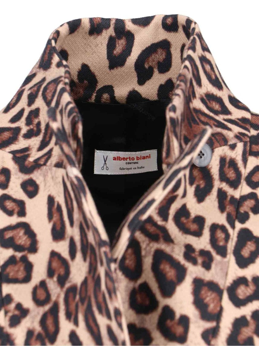 Alberto Biani Structured Multicolor Coat With Zipper Closure