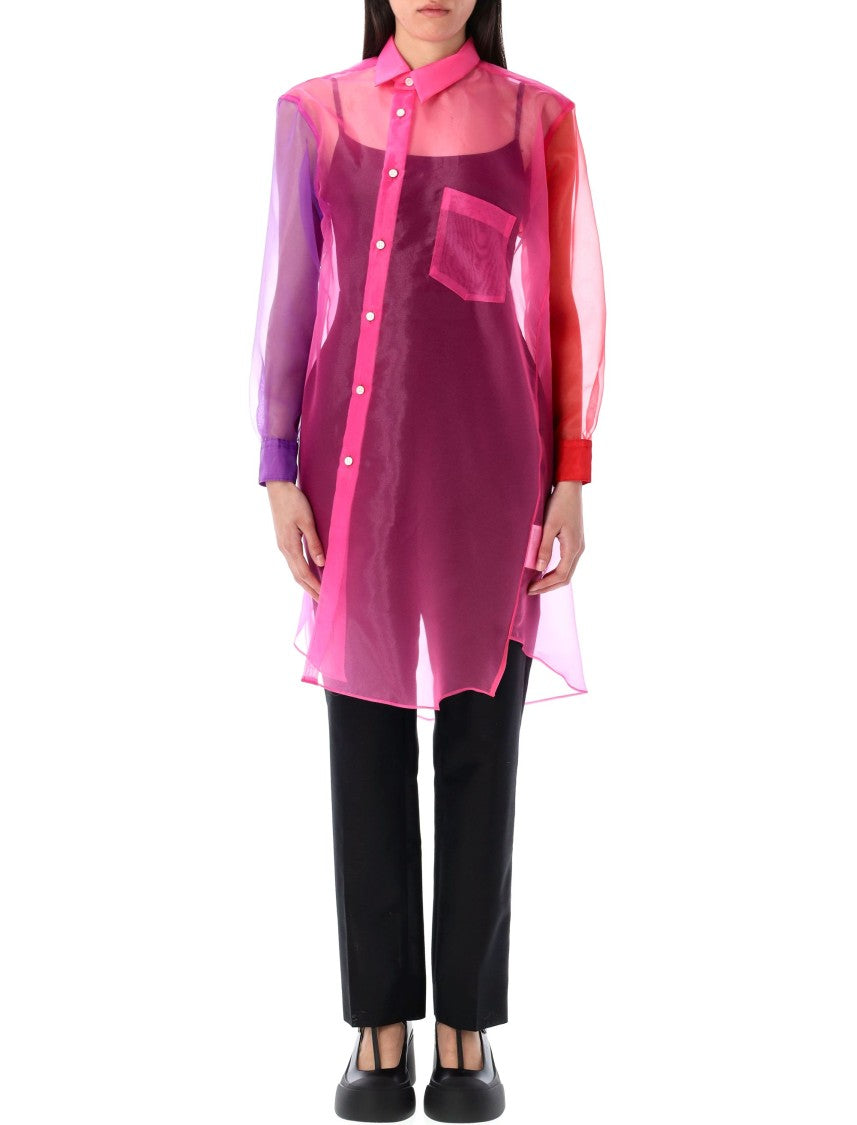 Comme Des Garçons Color Block Organza Shirt