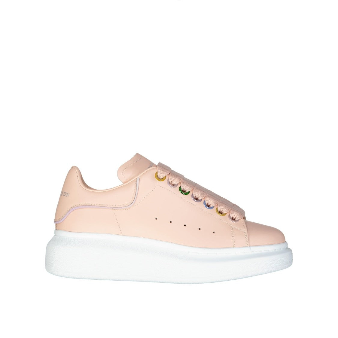 Alexander Mcqueen Chunky White Sole Sneakers With Perforated Detailing