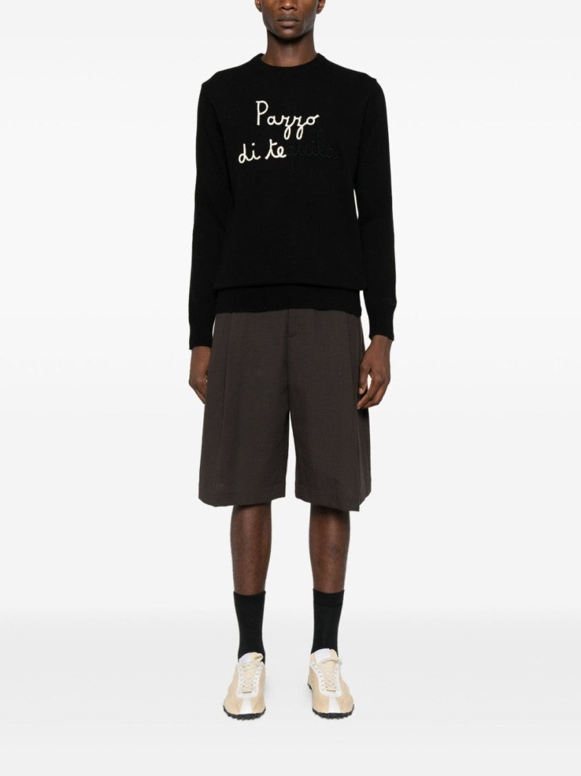 Mc2 Saint Barth Wool-Cashmere Blend Sweatshirt With Embroidered Design