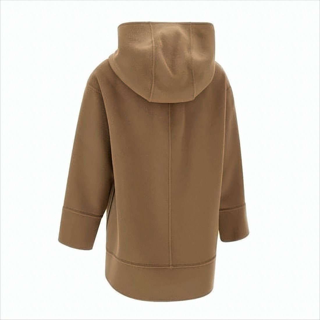 Max Mara Boxy Wool Jacket With Front Zipper And Hood