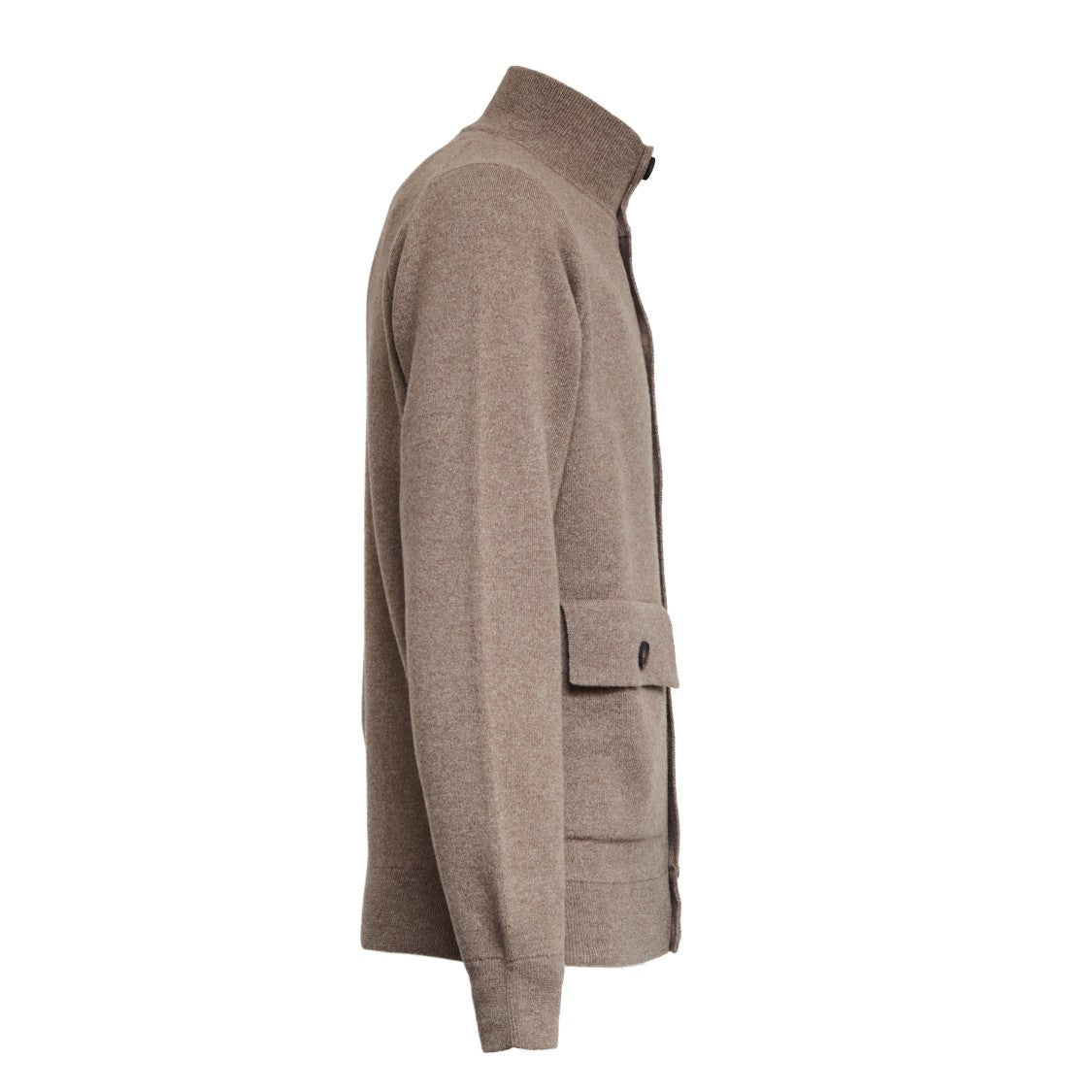 Filippo De Laurentiis Textured Wool And Cashmere High Collar Cardigan