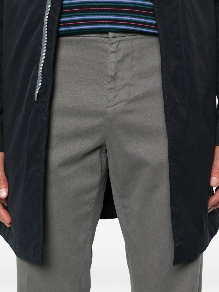 Dondup Straight-Cut Cotton Trousers With Slash Pockets