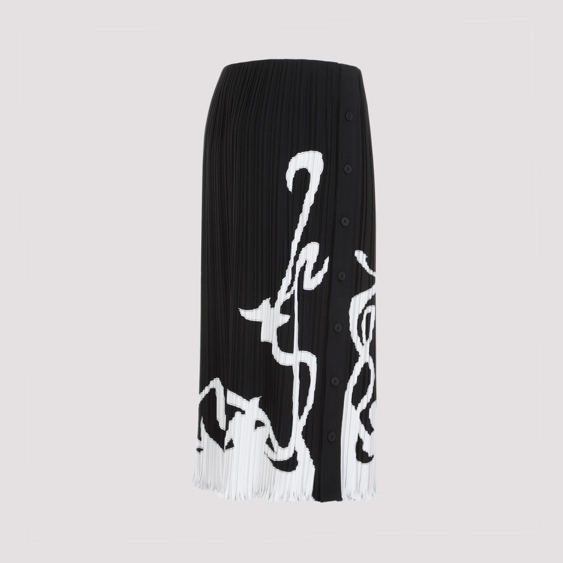 Lanvin Black Pleated Long Skirt