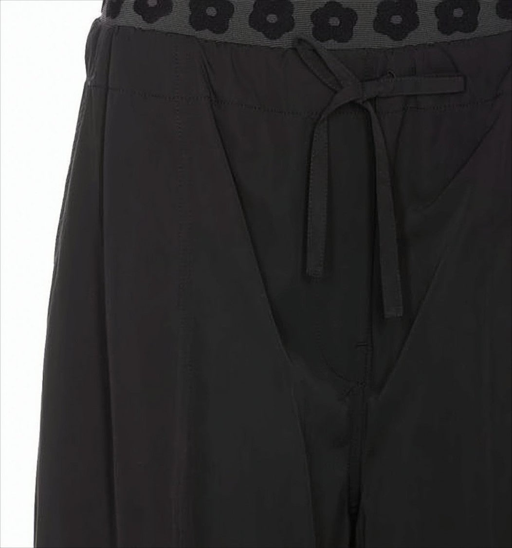 Kenzo Wide-Leg Floral Pattern Pants With Drawstring Waist