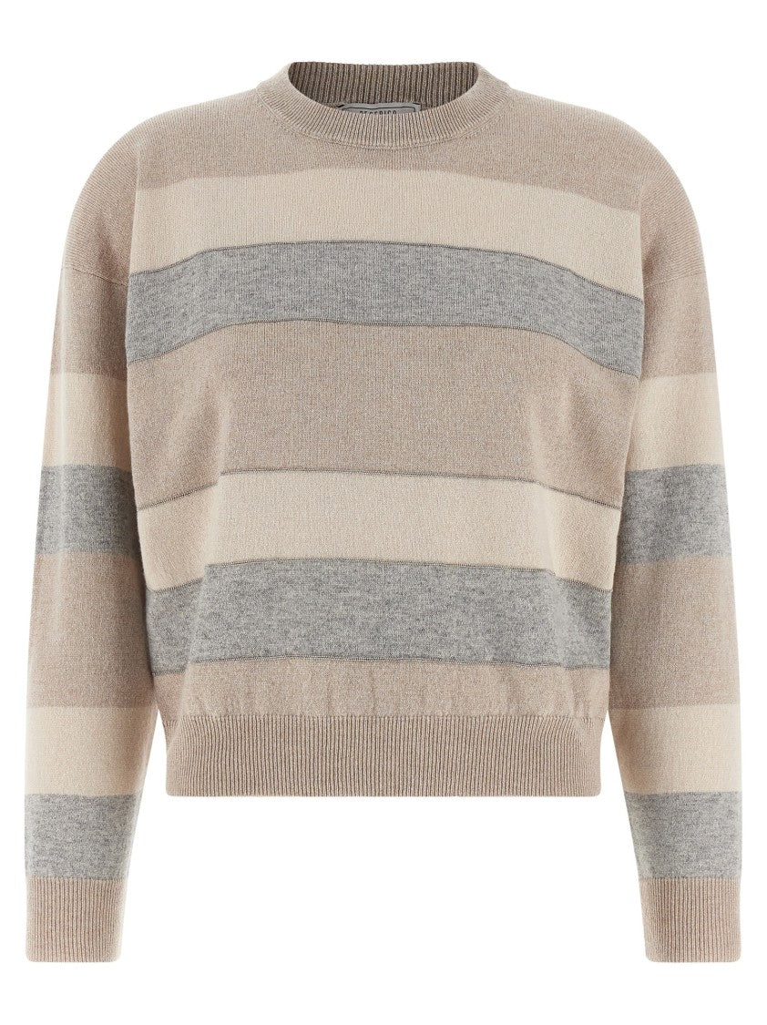 Peserico Laminated Wool And Cashmere Blend Sweater