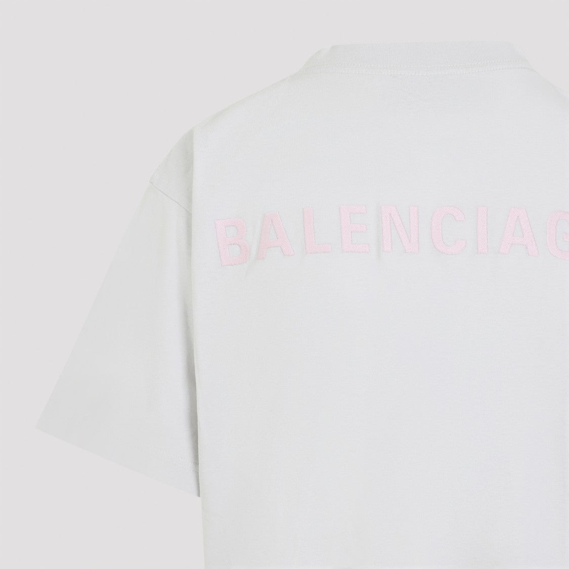 Balenciaga White Cotton Crew Neck T-Shirt With Subtle Logo