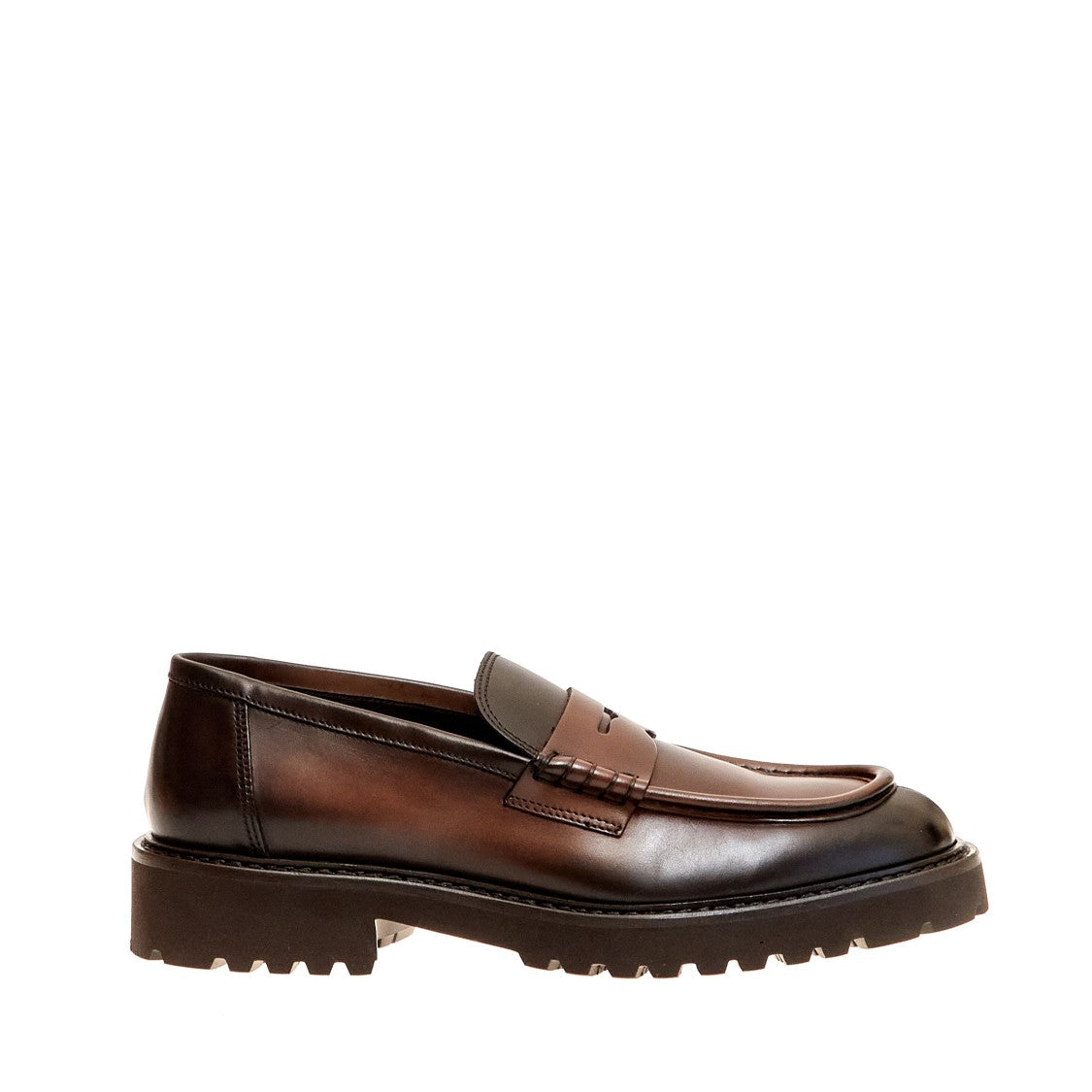 Doucal's Shaded Brown Leather Moccasin