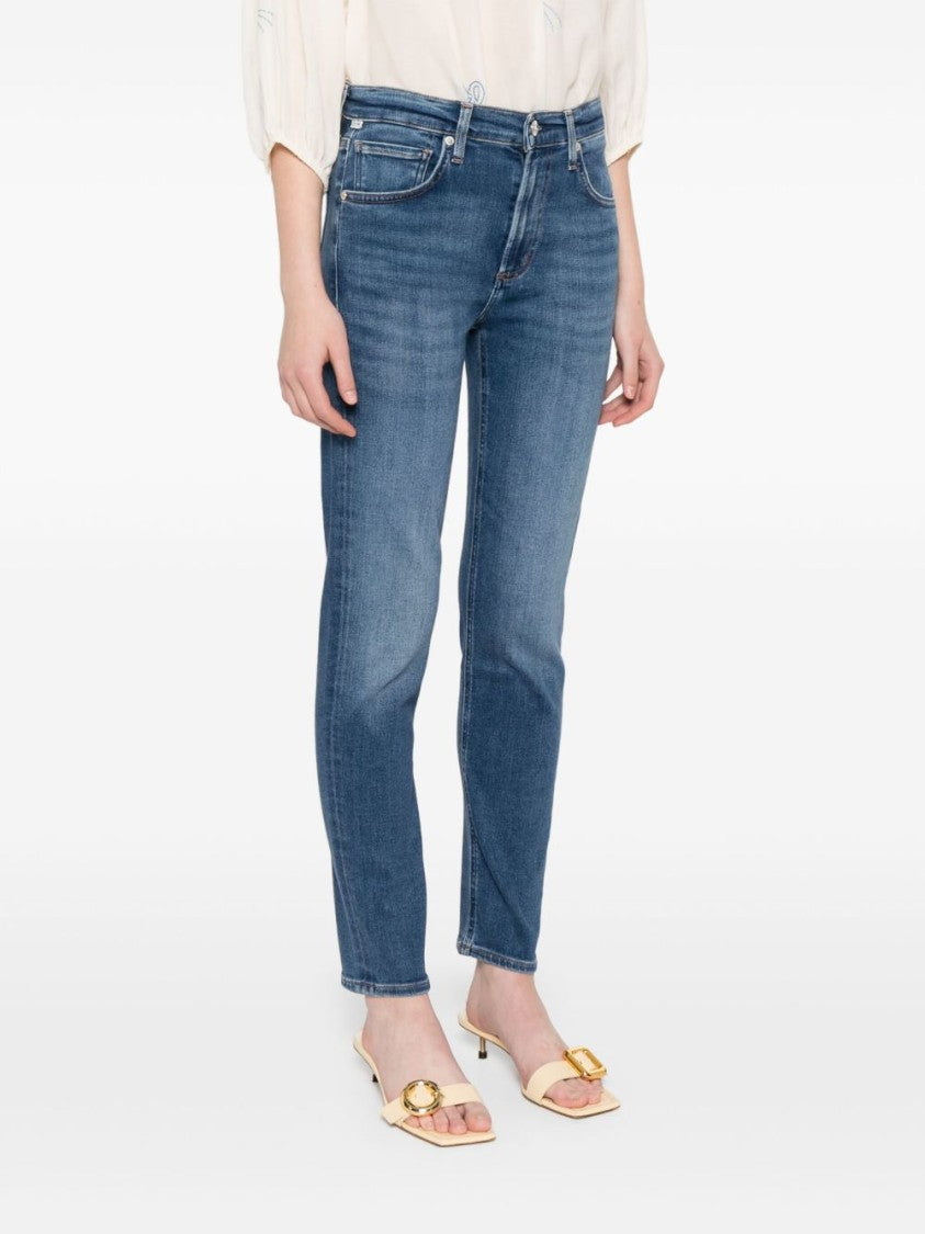 Citizens Of Humanity Mid-Rise Blue Denim Slim Fit Jeans