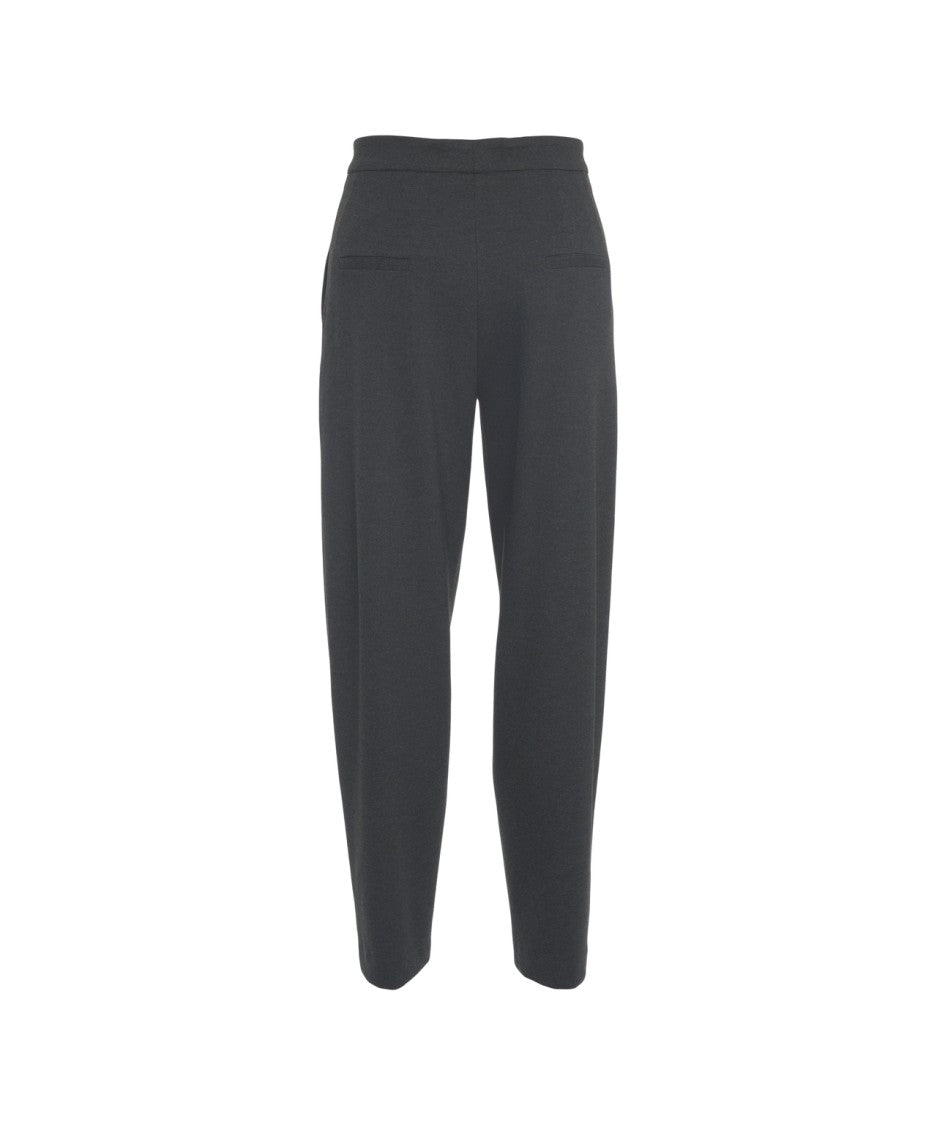 Erika Cavallini Tailored Black Pleated Trousers With High Waist Design