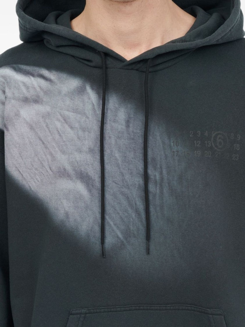 Mm6 By Maison Margiela Relaxed Fit Hoodie With Faded Diagonal Design