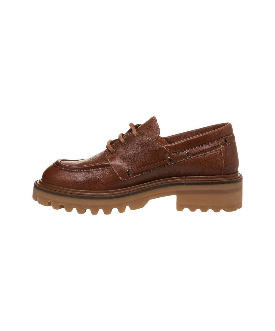Billi Bi Hammered Leather Lace-Up Shoes