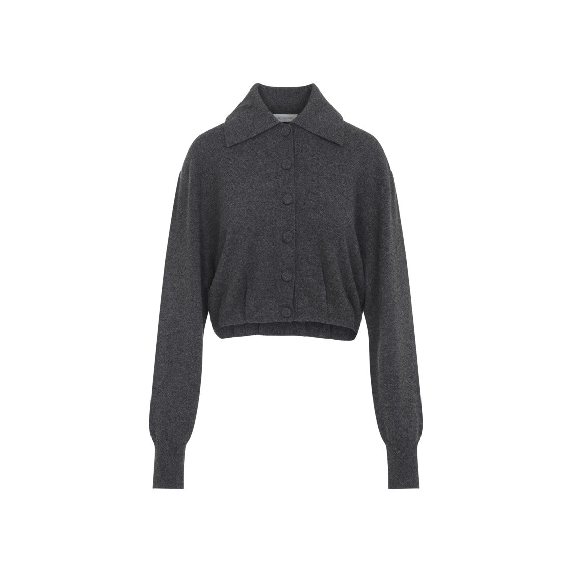 Dries Van Noten Cropped Cashmere Cardigan With Wide Collar