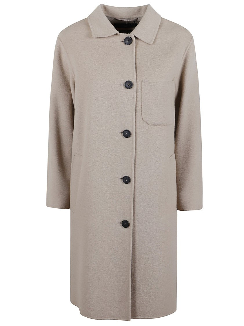 Max Mara Relaxed Fit Wool Coat With Classic Button-Up Design