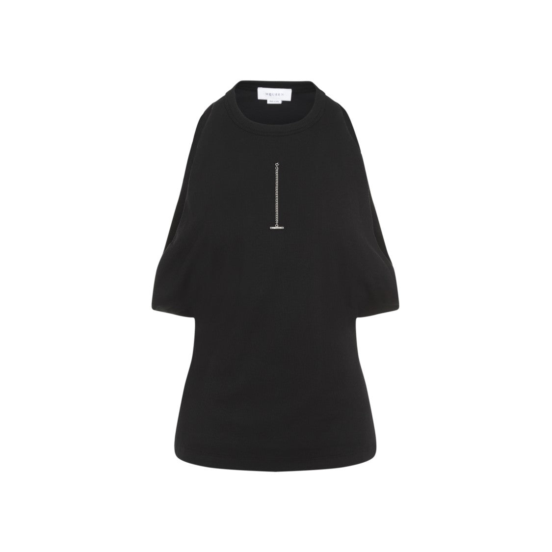 Alexander Mcqueen Cotton Long-Sleeved Topwear With Unique Chain Detail And Fit