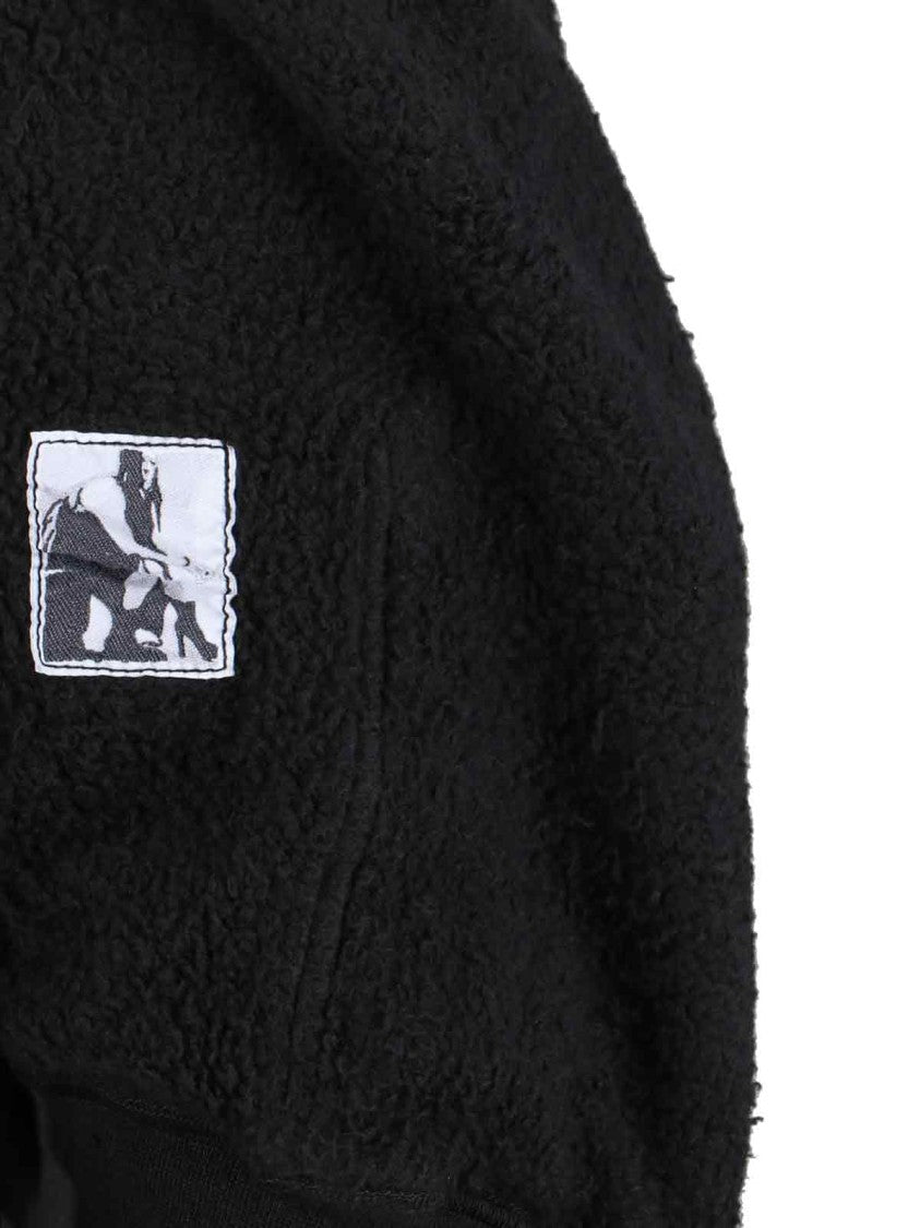 Drkshdw By Rick Owens Relaxed Fit Black Zip-Up Hoodie With Extended Fabric Detail