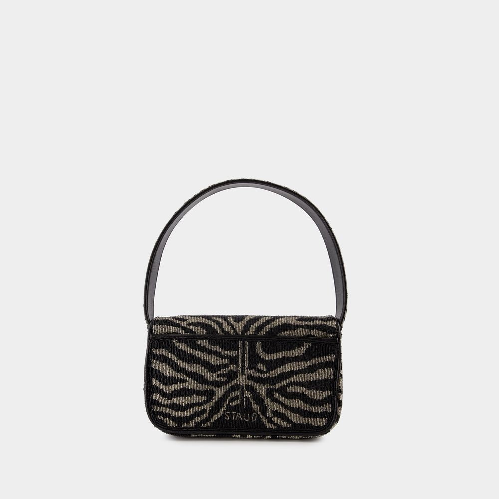Staud Tommy Beaded Shoulder Bag - Synthetic Leather - Black