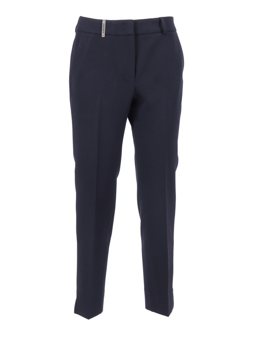 Peserico Slim Tapered Trousers With Clean Front