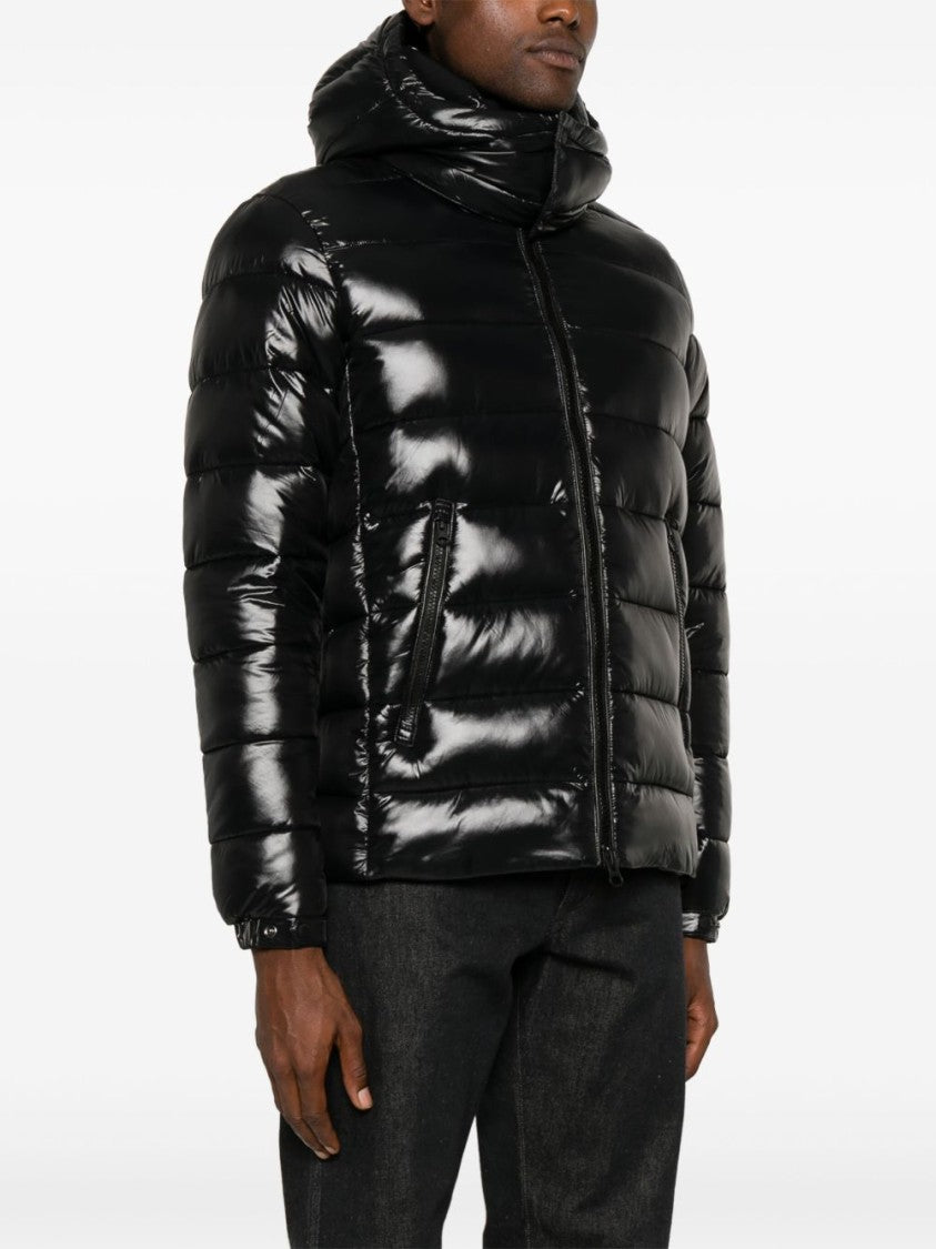 Save The Duck Short Quilted Puffer With Hood And Zippered Front