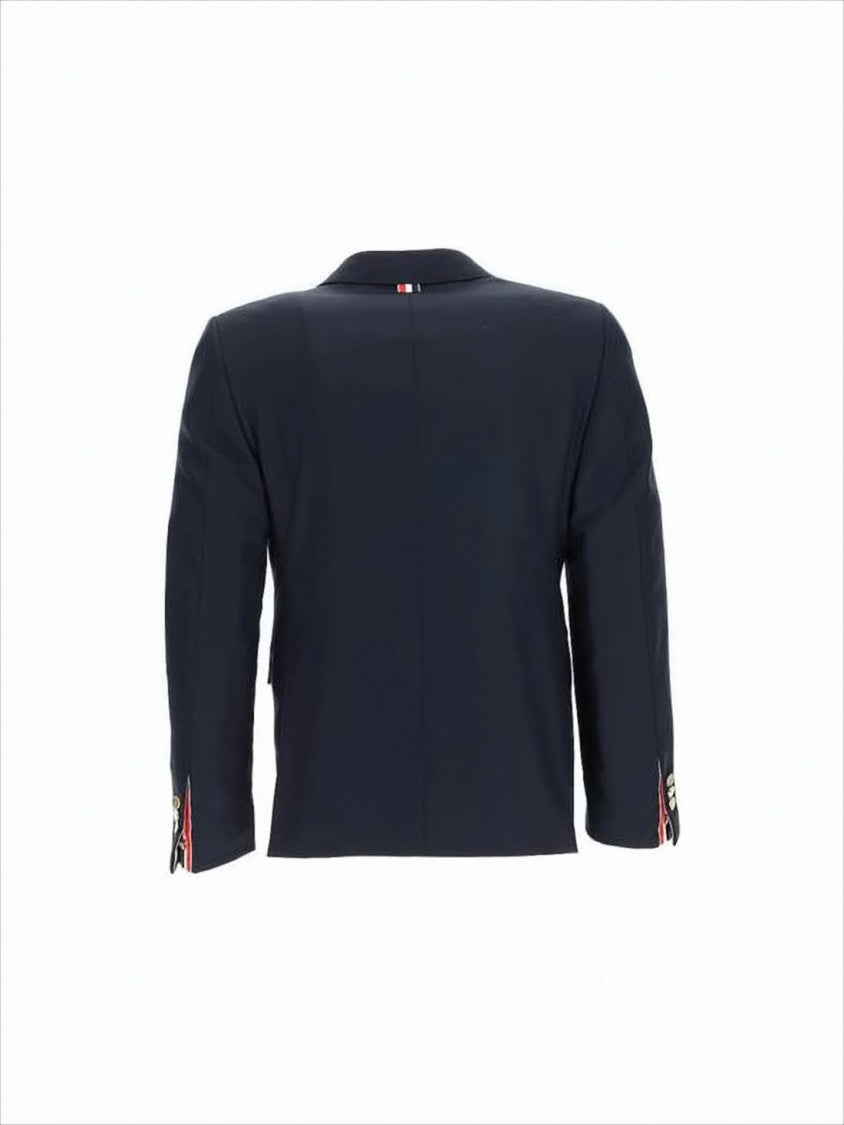 Thom Browne Tailored Black Wool Suit Jacket With Notched Lapel