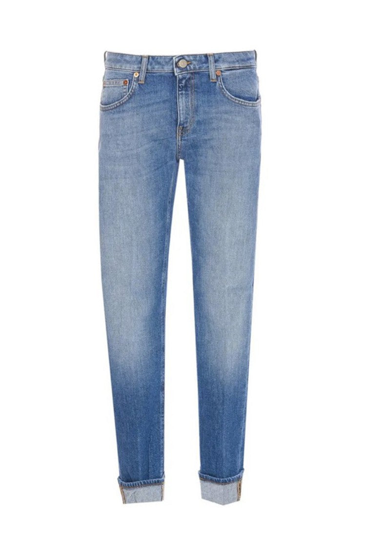 Dondup Slim-Fit Light Blue Trousers With Classic Five-Pocket Design